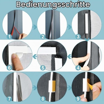 Flintronic magnetická okenná mreža, magnetické termy (čierna okenná mreža, 2 m x 2,5 m) 200 x 250 cm
