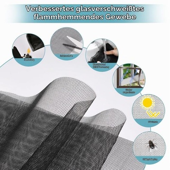 Flintronic magnetická okenná mreža, magnetické termy (čierna okenná mreža, 2 m x 2,5 m) 200 x 250 cm