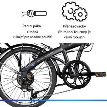 Skladací bicykel ZF20 Speed, 20 palcov, nosnosť 120 kg, čierne - A
