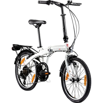 Skladací bicykel ZF20 Speed, 20 palcov, nosnosť 120 kg, biele - N