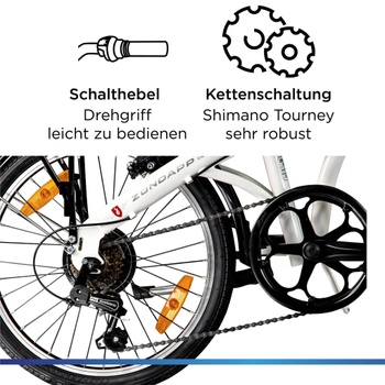 Skladací bicykel ZF20 Speed, 20 palcov, nosnosť 120 kg, biele - N