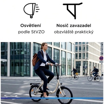 Skladací bicykel ZF40, 20 palcov, 3 prevody, 17,3 kg, šedé - N