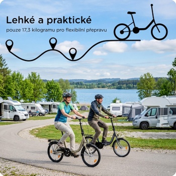 Skladací bicykel ZF40, 20 palcov, 3 prevody, 17,3 kg, šedé - N