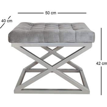Podnožka Capraz 383EVN1213, 50 x 42 x 40 cm, polyester, sivá - B