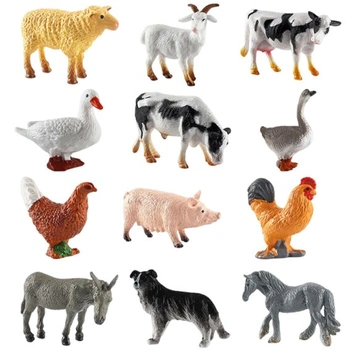 12dielna sada farmárskych zvierat, minifigúrky zvierat ako…