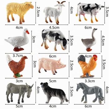 12dielna sada farmárskych zvierat, minifigúrky zvierat ako darčeky k narodeninám, dekorácia do izby,