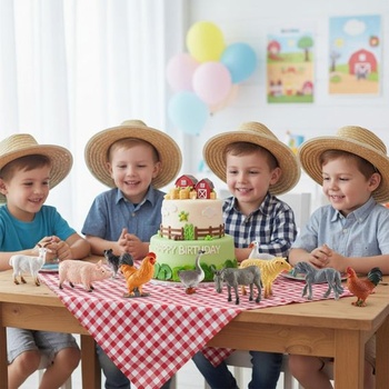 12dielna sada farmárskych zvierat, minifigúrky zvierat ako darčeky k narodeninám, dekorácia do izby,