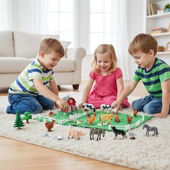 12dielna sada farmárskych zvierat, minifigúrky zvierat ako darčeky k narodeninám, dekorácia do izby,