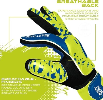 Brankářské rukavice BEAST RAGE pro děti, chlapce a mládež, fotbalové brankářské rukavice pro děti s