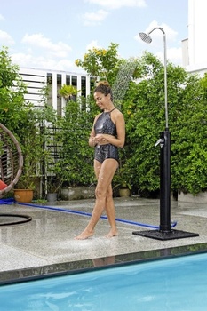 Solárna záhradná sprcha, 8 l, 218 cm, čierna - B