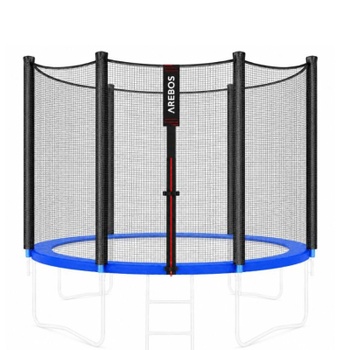 Kryt okraja trampolíny a sieť, 305 cm, 6 tyčí, čierno/modrá - B