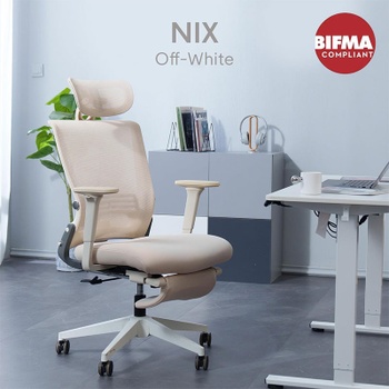 Ergonomická kancelárska stolička OS1W s bedrovou opierkou, krémovo biela - B