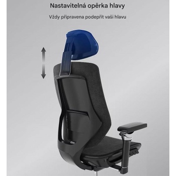 Ergonomická kancelárska stolička BS12B-PRO-V3, nosnosť 136 kg, čierna - N