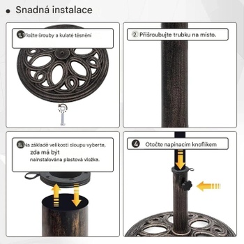 Stojan na slnečník OP3049, priemer základne 45 cm, bronzová - B