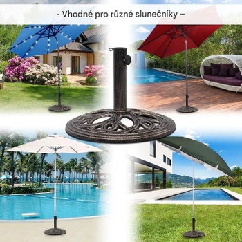Stojan na slnečník OP3049, priemer základne 45 cm, bronzová - B