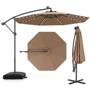 Záhradný slnečník NP13195CF, 350 cm, so 40 solárnymi LED…