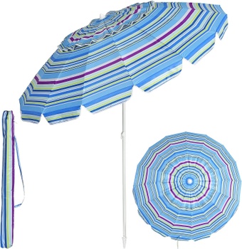 Plážový slnečník OP70716BL, 16 rebier, 244 cm modrý - B