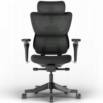 Ergonomická kancelárska stolička C7MB-F2, 3D opierka hlavy, čierna - B