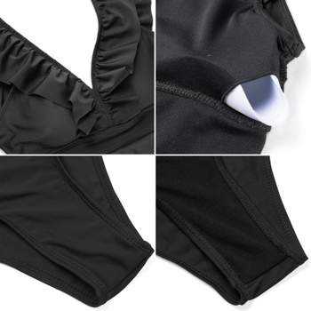 heekpek Dámske plavky Bikiny s výstrihom do V Jednodielne plavky Sexy volániky plážové oblečenie s