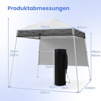 Skladací záhradný pavilón NP12555WH, 2x2 m, biela - B