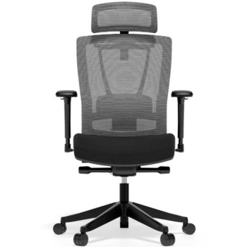 Ergonomická kancelárska stolička BS14B-F1, nosnosť 136 kg, čierna - B