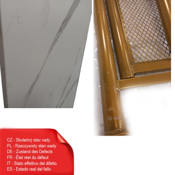 Skladací jedálenský stôl KC59367WH, 150 x 80 x 76 cm, bielo/zlatá - B
