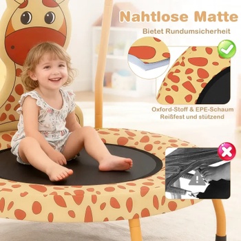 Detská trampolína s madlom a žirafou TW10147OR, Ø 71 cm, viacfarebná - B