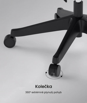 Ergonomická kancelárska stolička C7BB-M2, nosnosť 136 kg, čierna - A