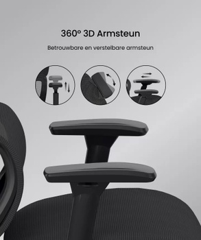 Ergonomická kancelárska stolička C7BB-M2, nosnosť 136 kg, čierna - A