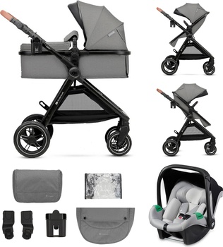 Multifunkčný kočík 3 v 1, nosnosť do 22kg, sivý - B