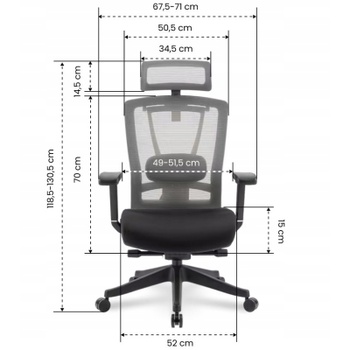 Ergonomická kancelárska stolička BS14B-M1, sieťové operadlo, čierna - B