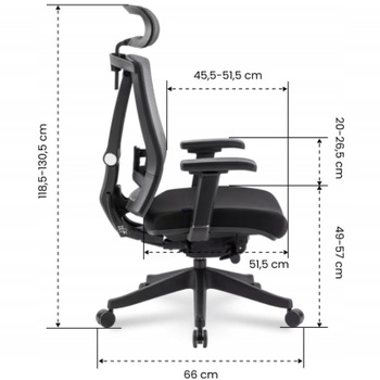 Ergonomická kancelárska stolička BS14B-M1, sieťové operadlo, čierna - B