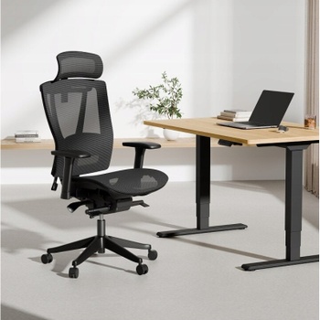 Ergonomická kancelárska stolička BS14B-M1, sieťové operadlo, čierna - B