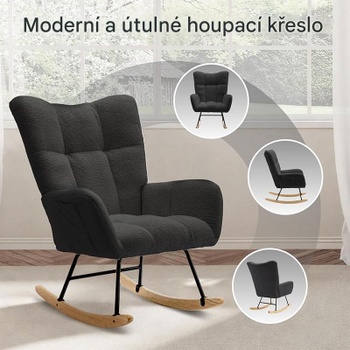 Hojdacie kreslo HC5B-2 s vysokým operadlom a podrúčkami, čierne - B