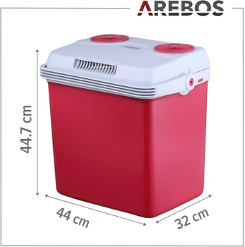 Termoelektrický chladiaci box, 25 l, 12/230 V, červený - B