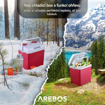 Termoelektrický chladiaci box, 25 l, 12/230 V, červený - B