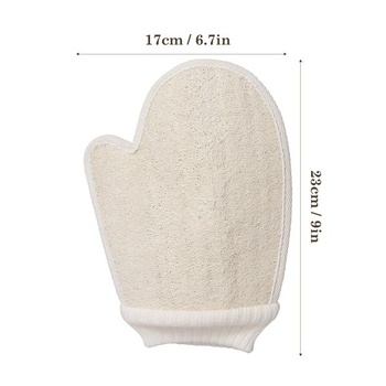 Exfoliační rukavice z přírodní lufy, exfoliační rukavice s tělovým peelingem, exfoliační rukavice