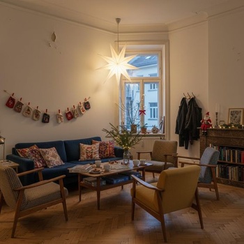 Skladacia svietiaca papierová hviezda, vianočné dekorácie 60 cm, Zena