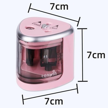 Elektrické ořezávátko tenwin, dvojité ořezávátko na baterie pro 6-12mm č. 2/barevné tužky, odolná