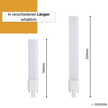 LED žárovka SEBSON G23 4W – nahrazuje kompaktní zářivku CFL 7–9W 166 mm 1