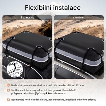 Strešný box na auto s protišmykovou podložkou AT6296GR-L, 600 l, 45 x 101 x 131 cm, sivý - B