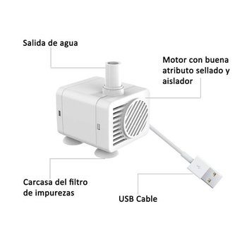 Mini vodné čerpadlo, USB, vodotesné, 200 l/h, 1,5 W, pre domácich miláčikov, akvárium, jazierko a