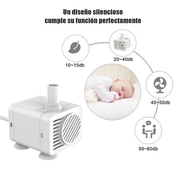 Mini vodné čerpadlo, USB, vodotesné, 200 l/h, 1,5 W, pre domácich miláčikov, akvárium, jazierko a