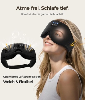 Bluetooth maska ​​na spanie LOVE EYE na spanie na boku, ultra ploché slúchadlá, tmavo modrá