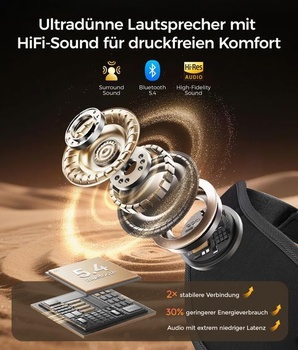 Bluetooth maska ​​na spanie LOVE EYE na spanie na boku, ultra ploché slúchadlá, tmavo modrá