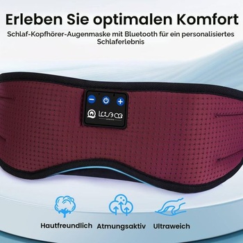 Bluetooth maska ​​na spanie LOVE EYE na spanie na boku, ultra ploché priedušné slúchadlá, červená