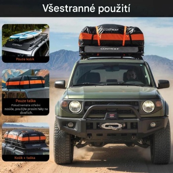 Strešný nosič s vodotesnou taškou AT6279, 425 l, 130 x 91 x 17 cm, čierno/oranžový - B