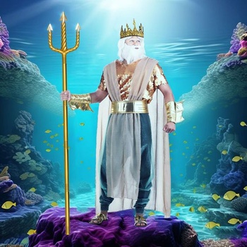 Doplněk ke kostýmu Neptunova trojzubce, kostým zlatého trojzubce na Halloween, královský trojzubec,