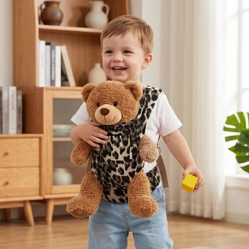 Menčestrový nosič bábik pre deti, leopardí vzor
