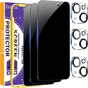 IMBZBK pre iPhone 15, tvrdené sklo na ochranu súkromia na displeji, balenie 3 ochranná fólia s 3